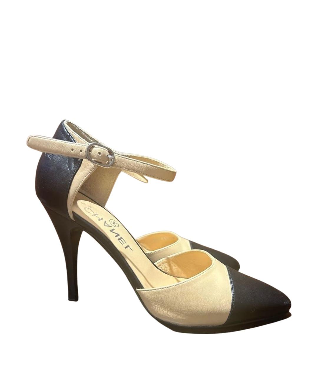 CHANEL Бежевые кожаные туфли, фото 1