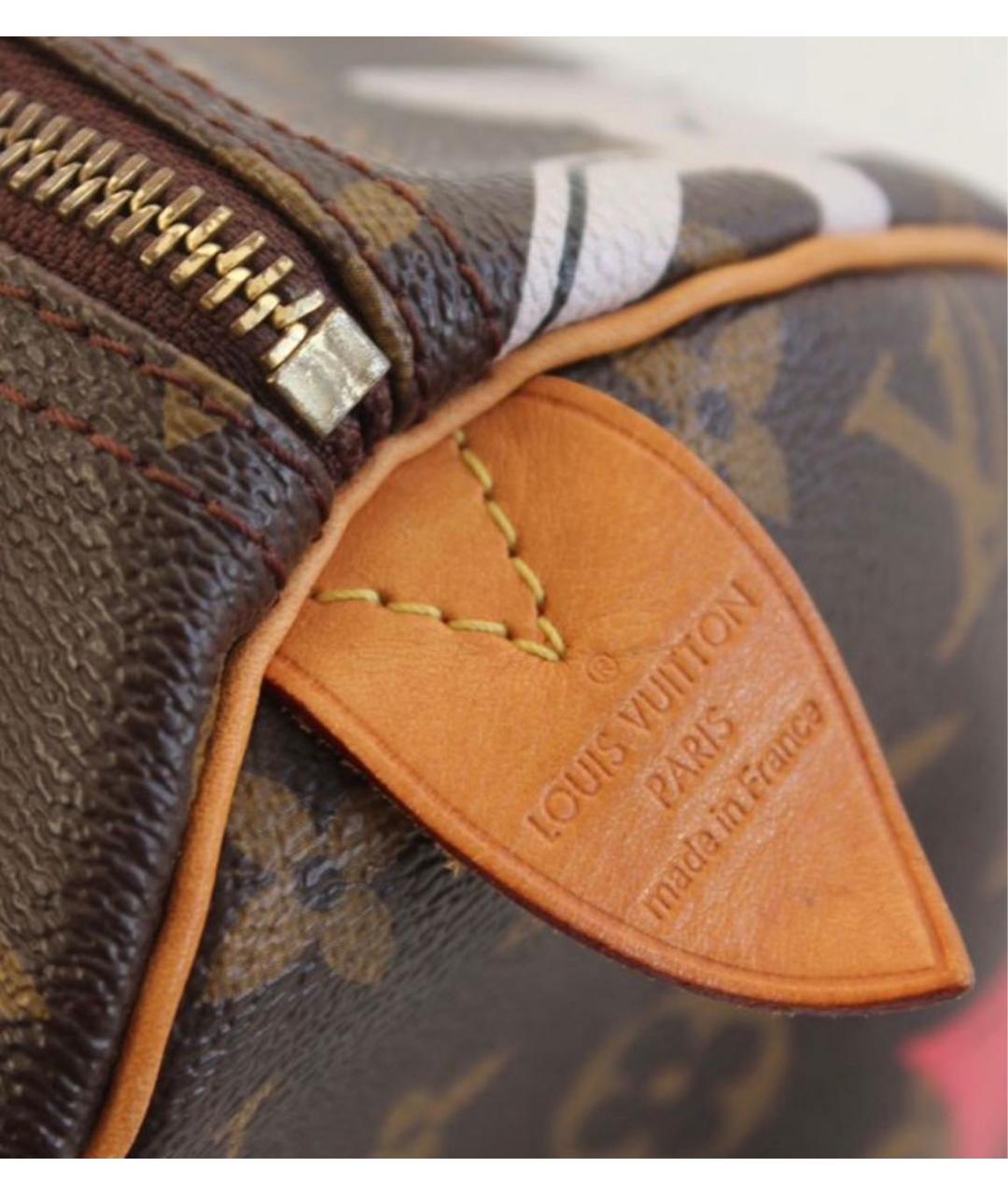 LOUIS VUITTON Коричневая кожаная сумка через плечо, фото 4