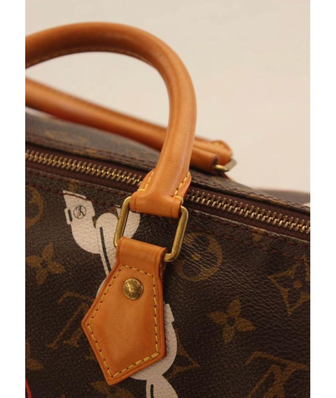 LOUIS VUITTON Коричневая кожаная сумка через плечо, фото 3