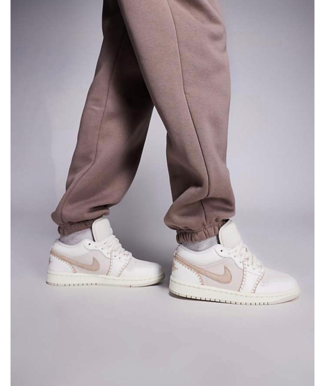 JORDAN Бежевые кожаные кроссовки, фото 4