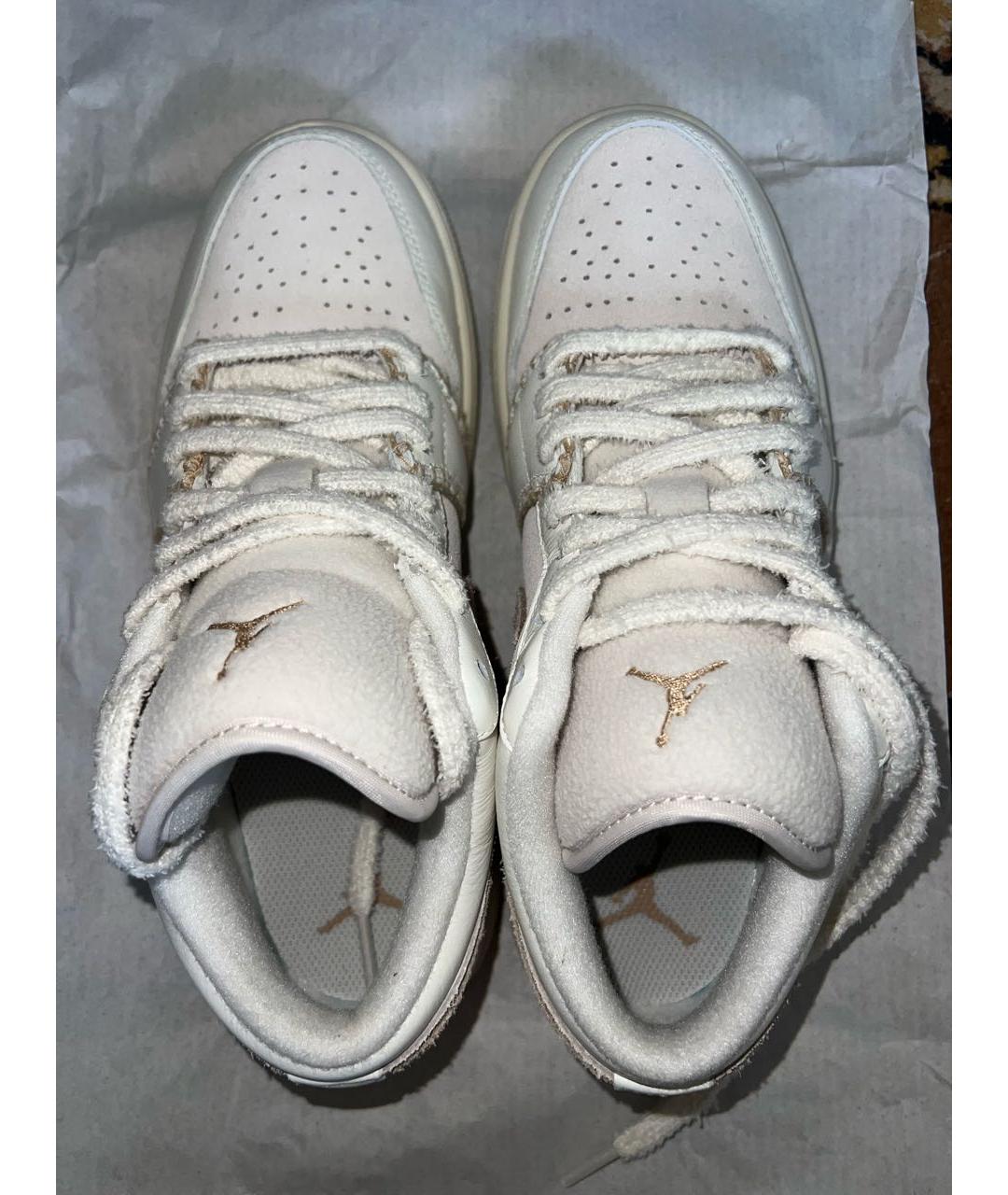 JORDAN Бежевые кожаные кроссовки, фото 3