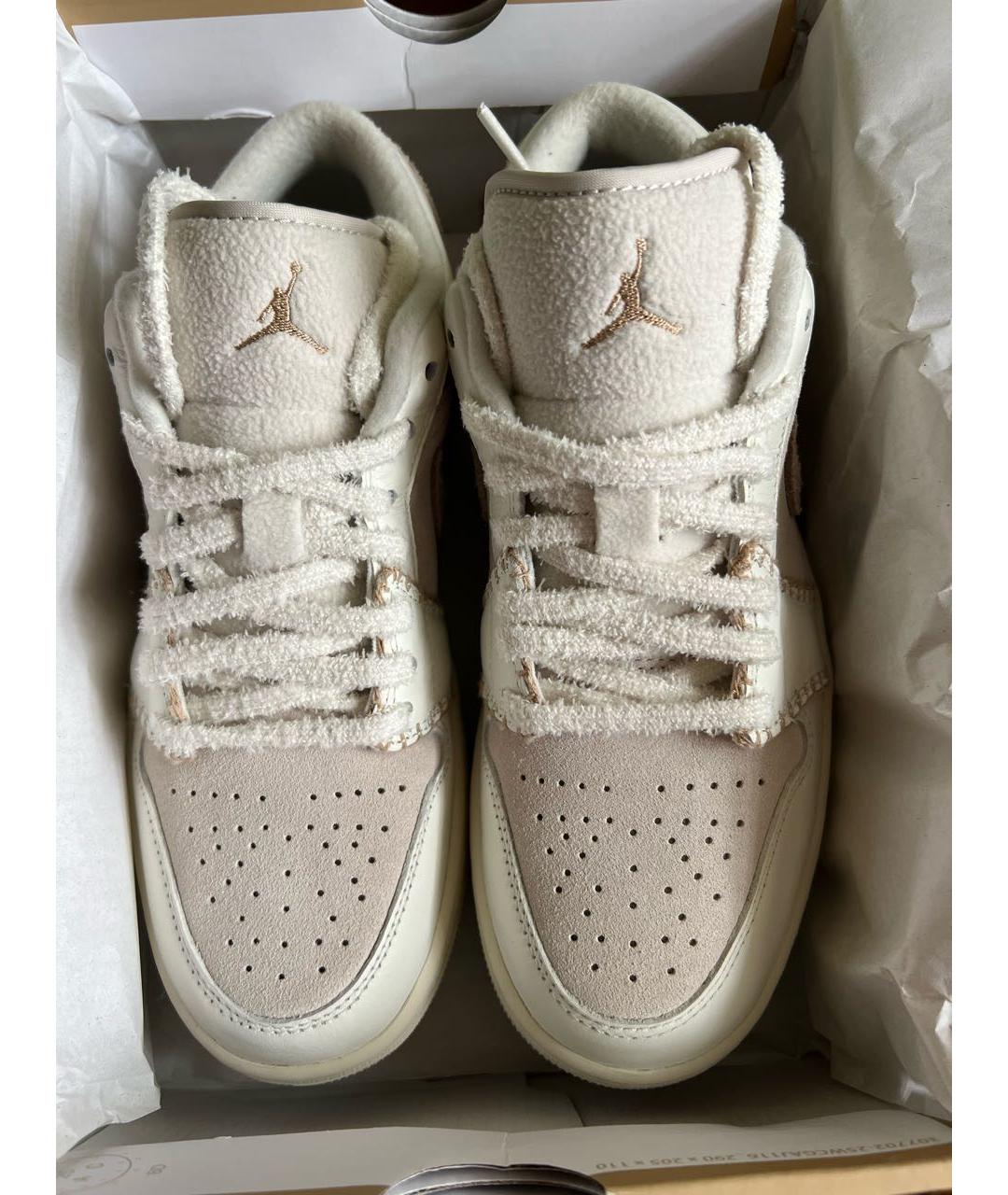 JORDAN Бежевые кожаные кроссовки, фото 2