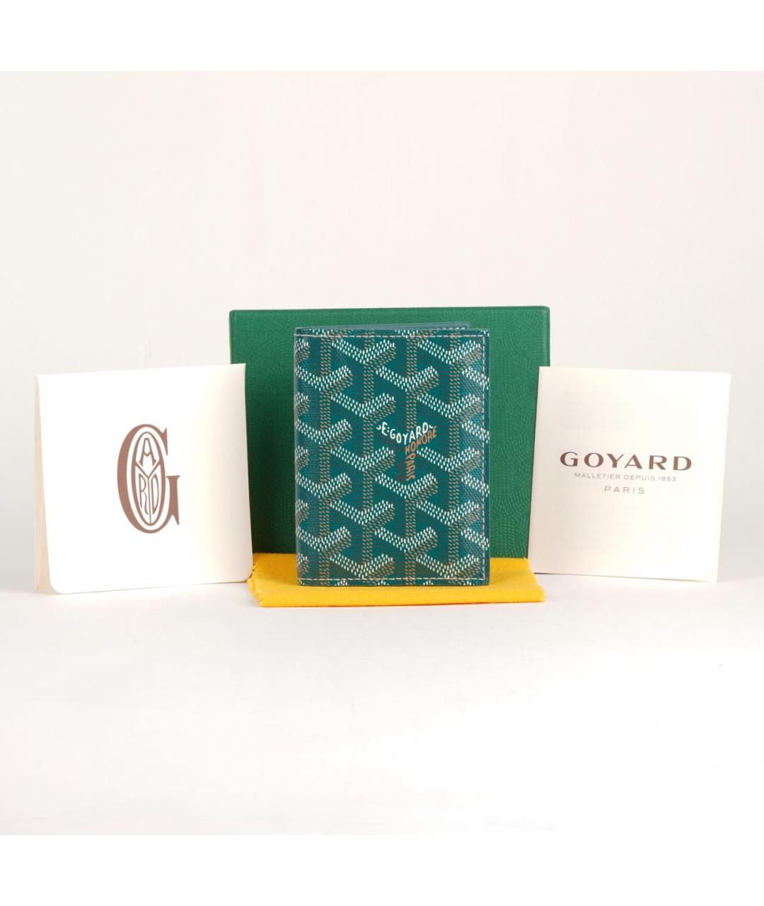 GOYARD Зеленый кожаный кардхолдер, фото 2