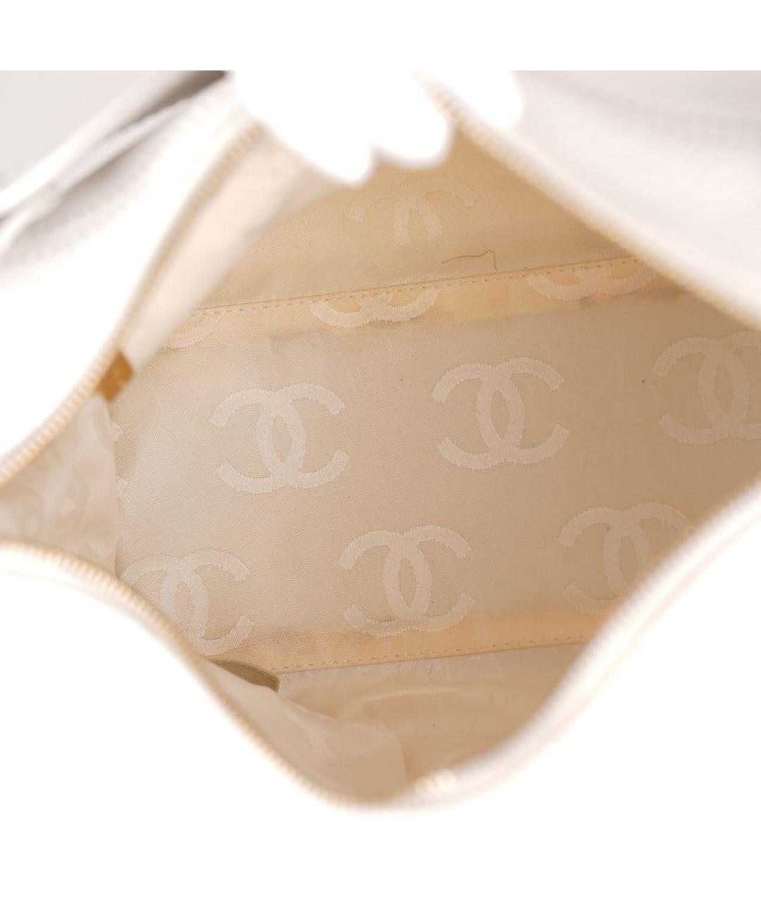 CHANEL Белая кожаная сумка тоут, фото 7