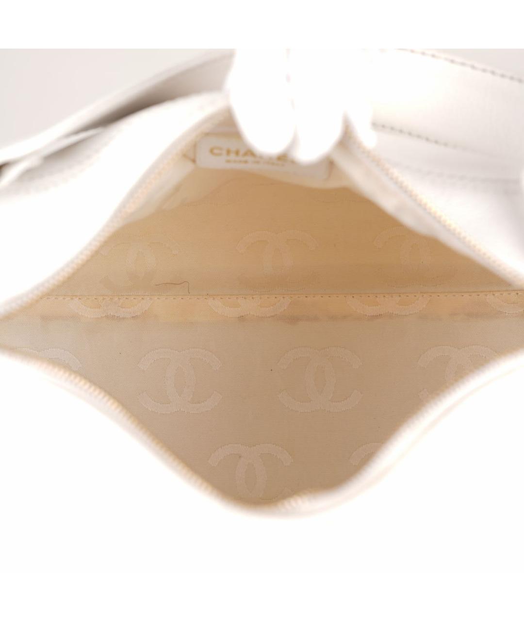 CHANEL Белая кожаная сумка тоут, фото 6