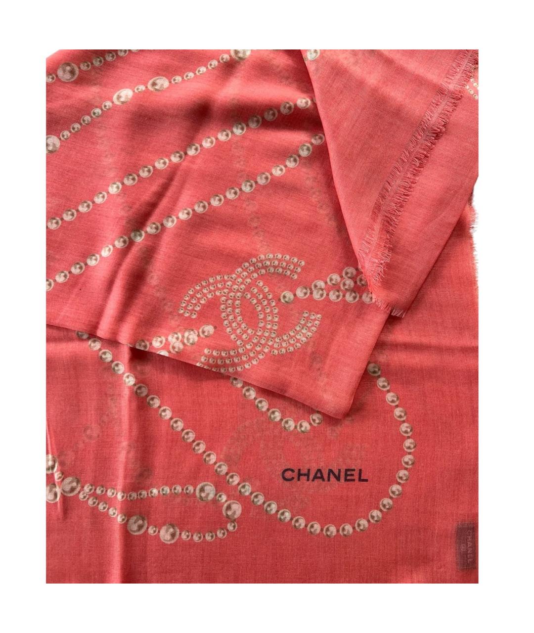 CHANEL Коралловый кашемировый платок, фото 1