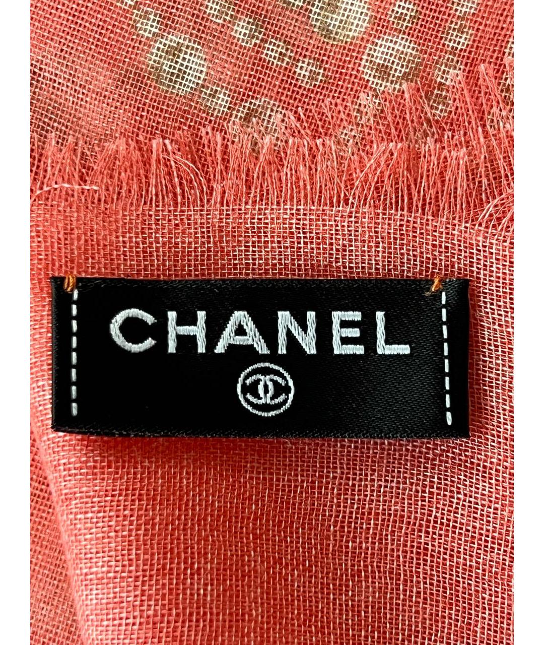 CHANEL Коралловый кашемировый платок, фото 3