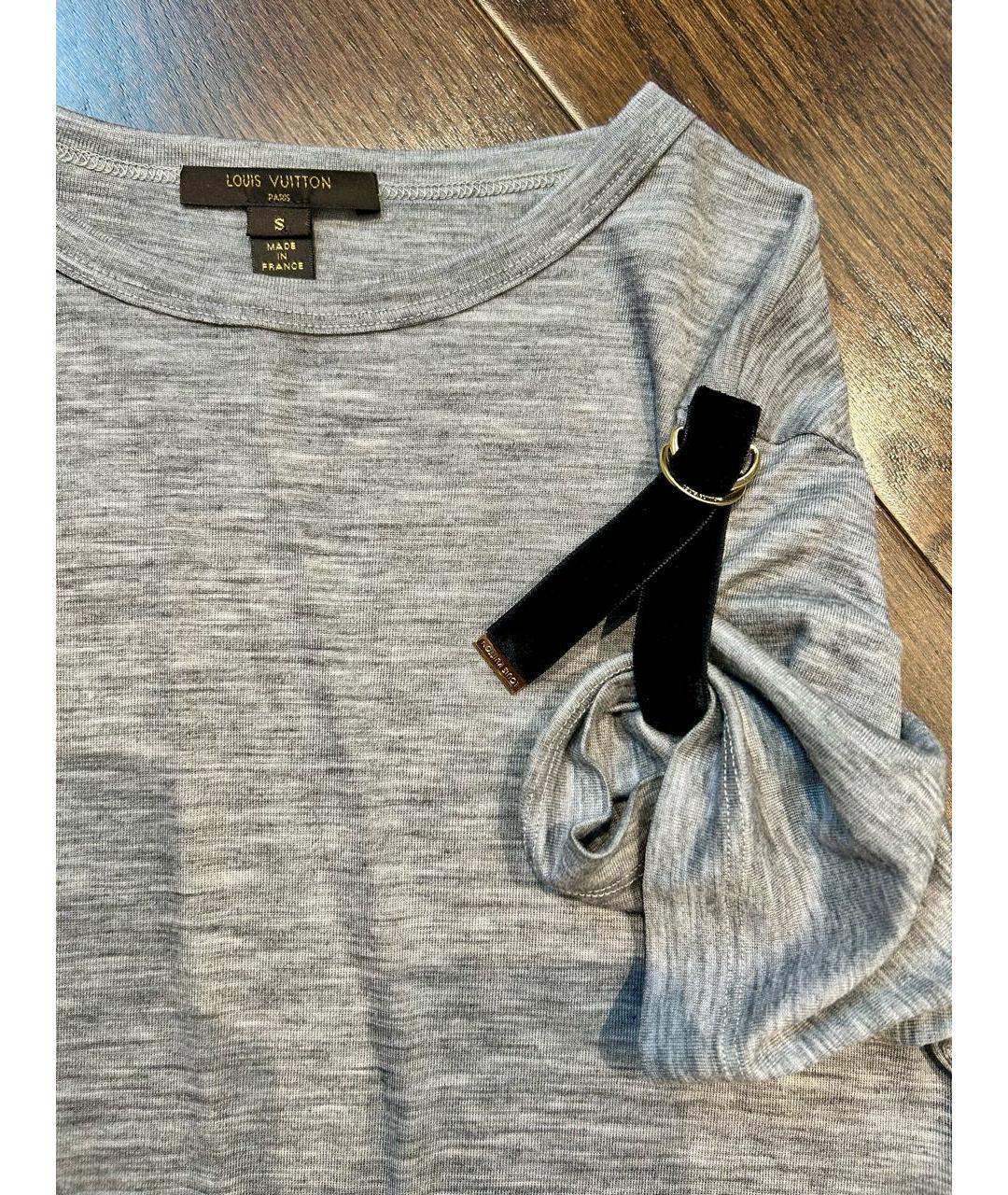 LOUIS VUITTON Серая шерстяная футболка, фото 7