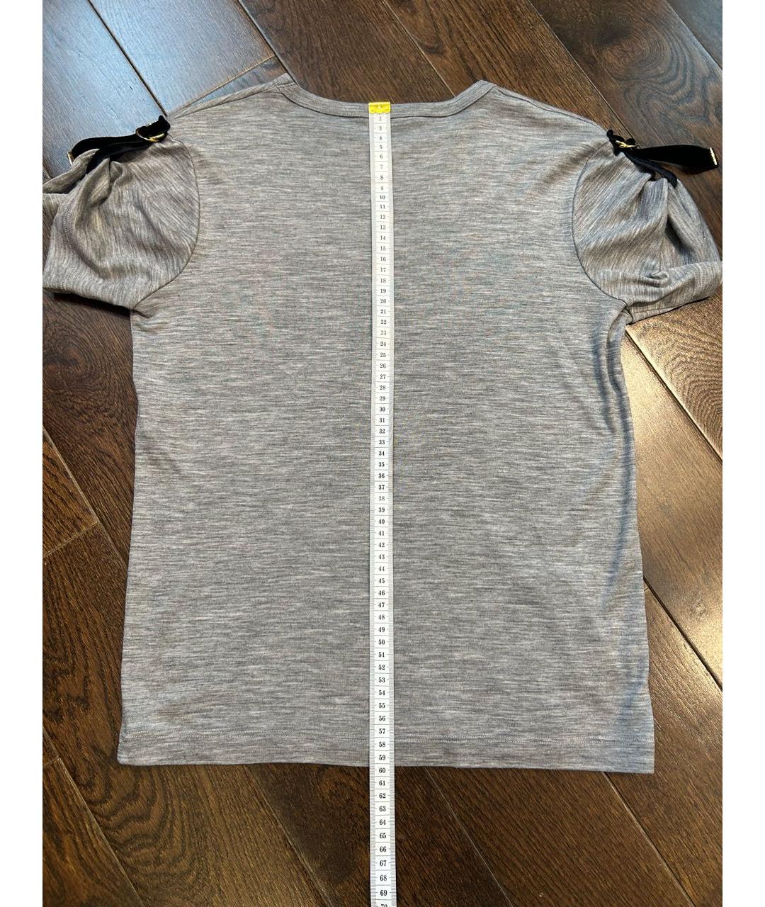 LOUIS VUITTON Серая шерстяная футболка, фото 3