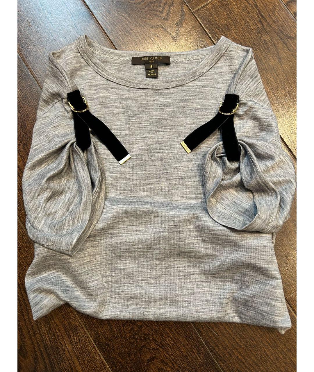LOUIS VUITTON Серая шерстяная футболка, фото 9