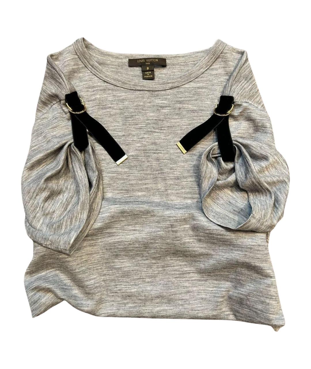LOUIS VUITTON Серая шерстяная футболка, фото 1