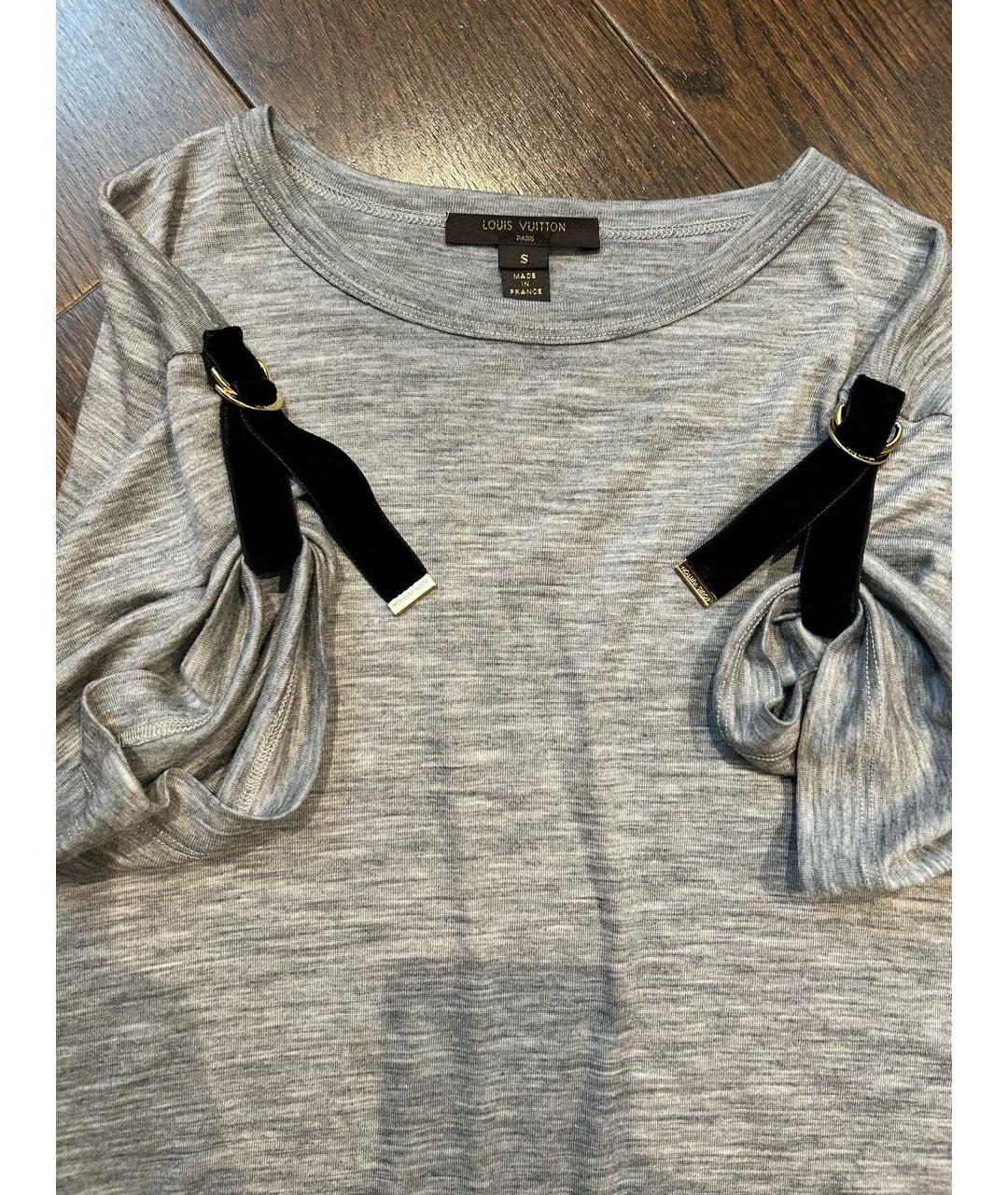 LOUIS VUITTON Серая шерстяная футболка, фото 8