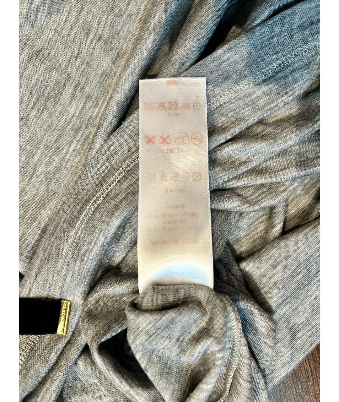 LOUIS VUITTON Серая шерстяная футболка, фото 6