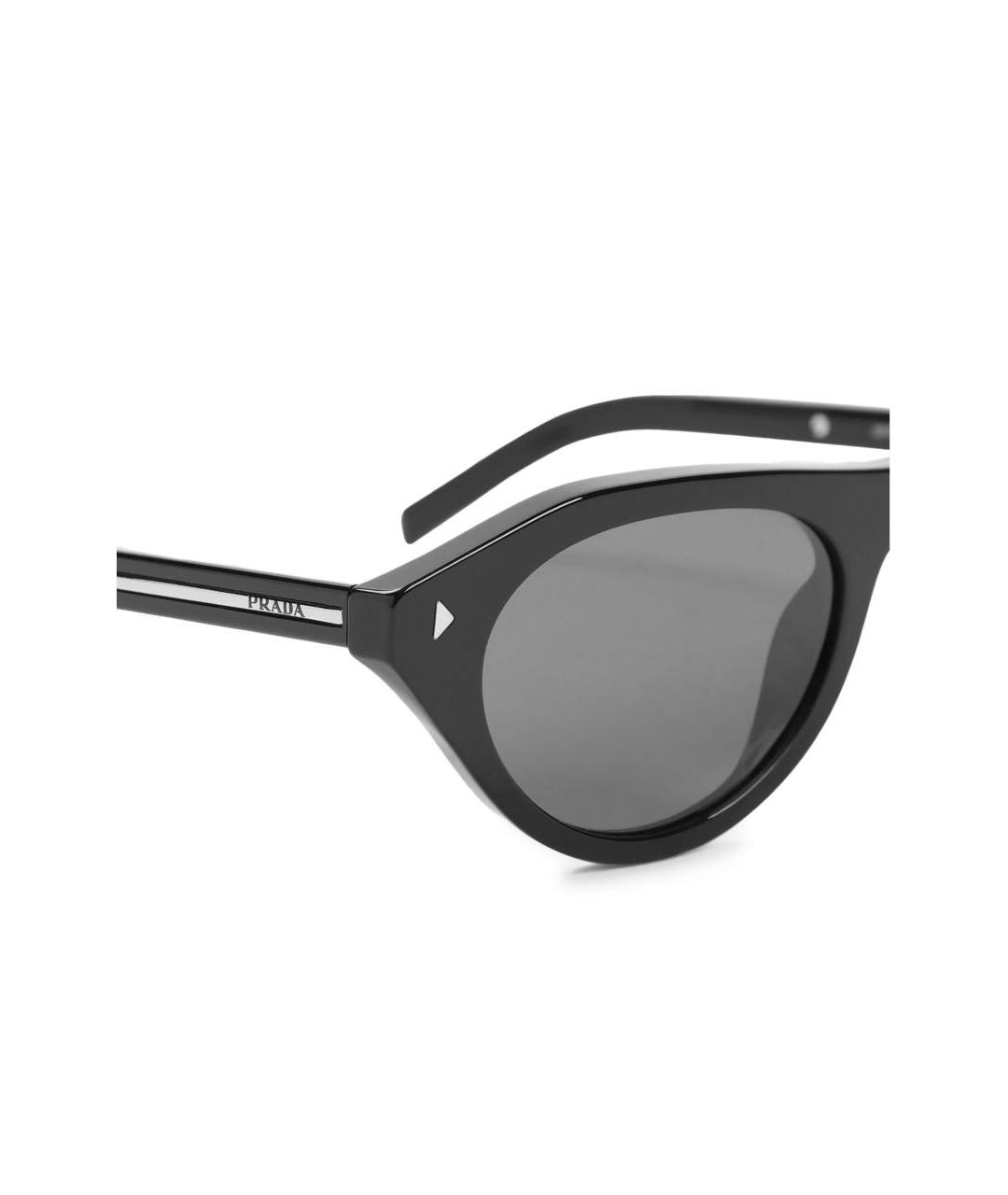 PRADA Черные пластиковые солнцезащитные очки, фото 4