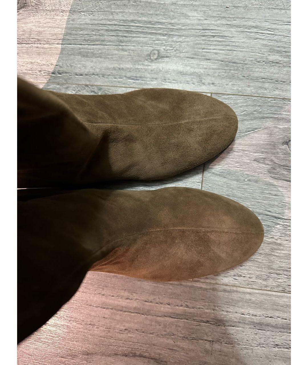 DOLCE&GABBANA Коричневые замшевые ботфорты, фото 3