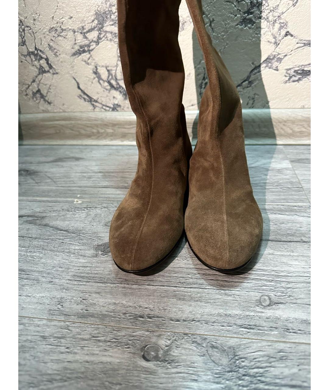 DOLCE&GABBANA Коричневые замшевые ботфорты, фото 2
