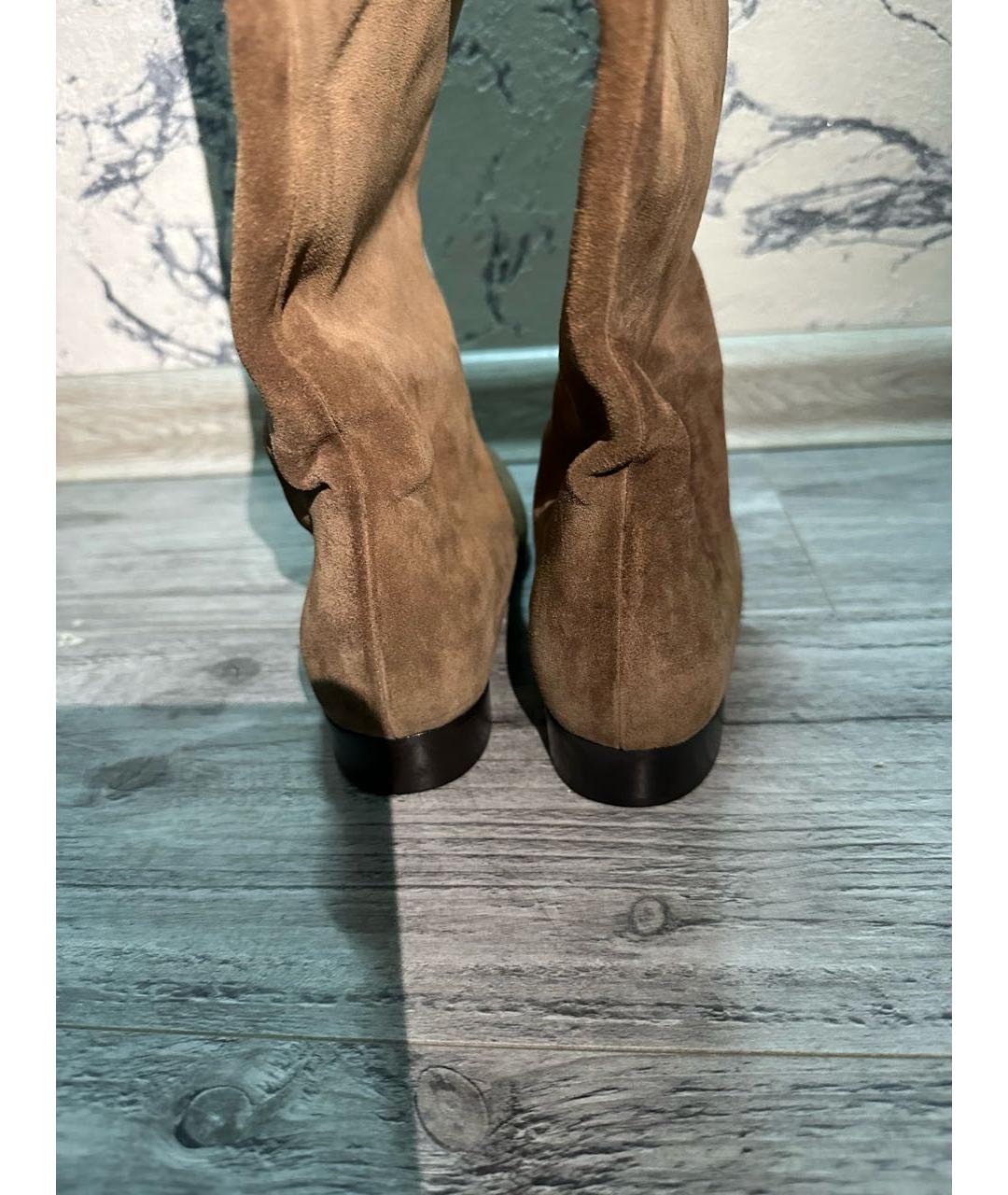 DOLCE&GABBANA Коричневые замшевые ботфорты, фото 4