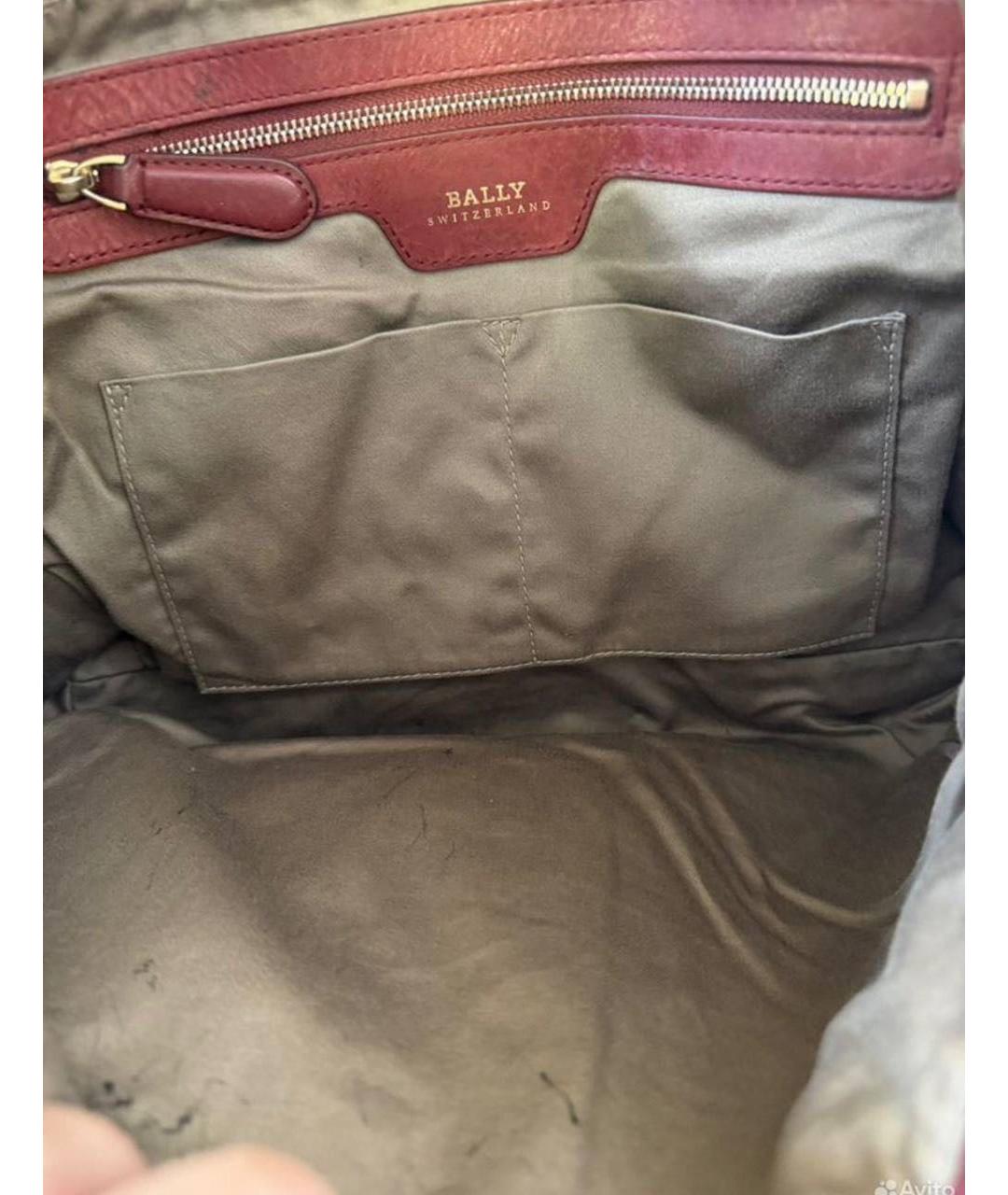 BALLY Красная кожаная сумка с короткими ручками, фото 5