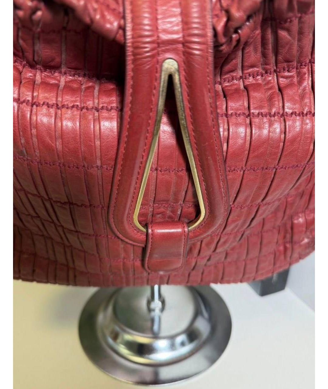 BALLY Красная кожаная сумка с короткими ручками, фото 2