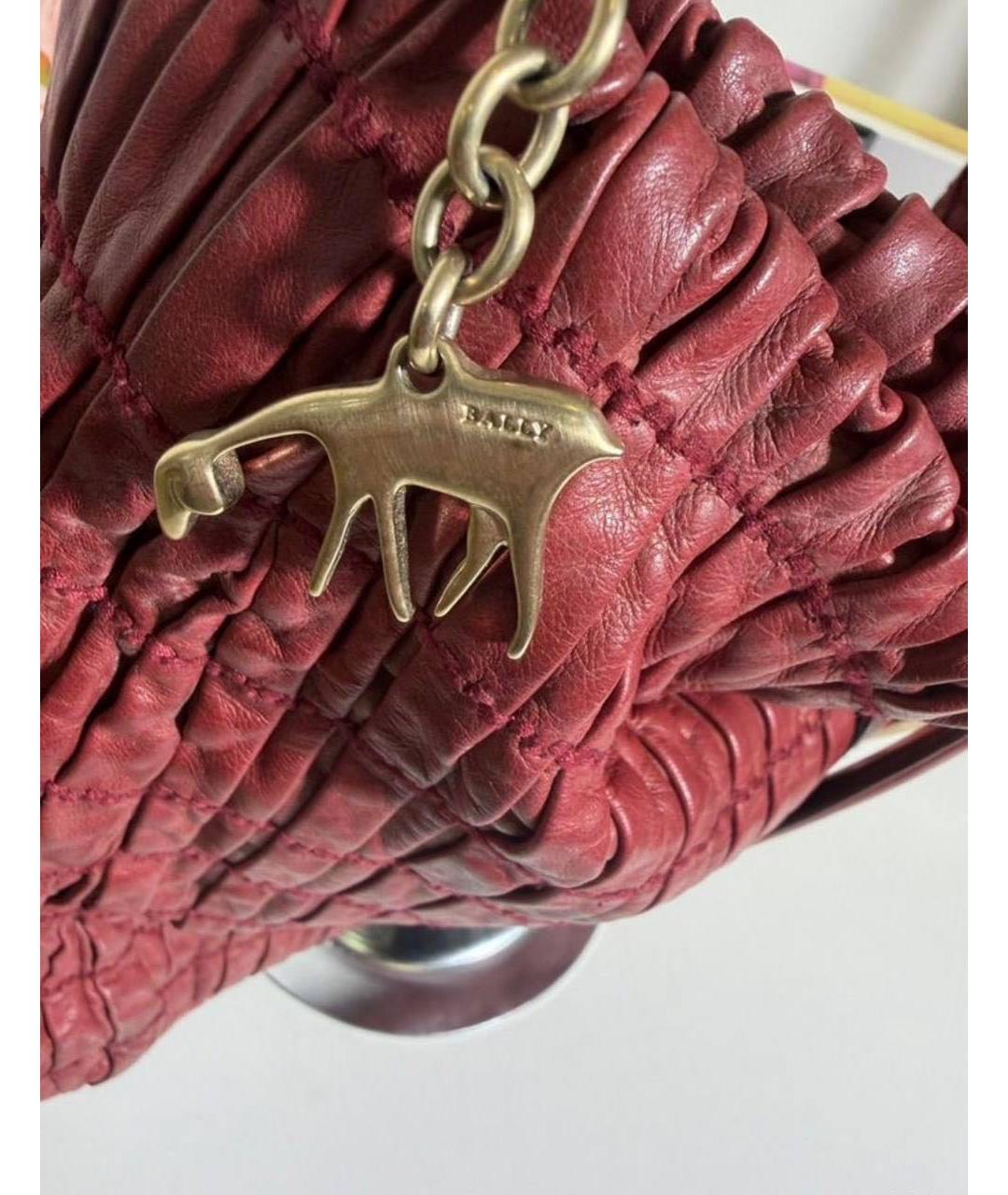 BALLY Красная кожаная сумка с короткими ручками, фото 3