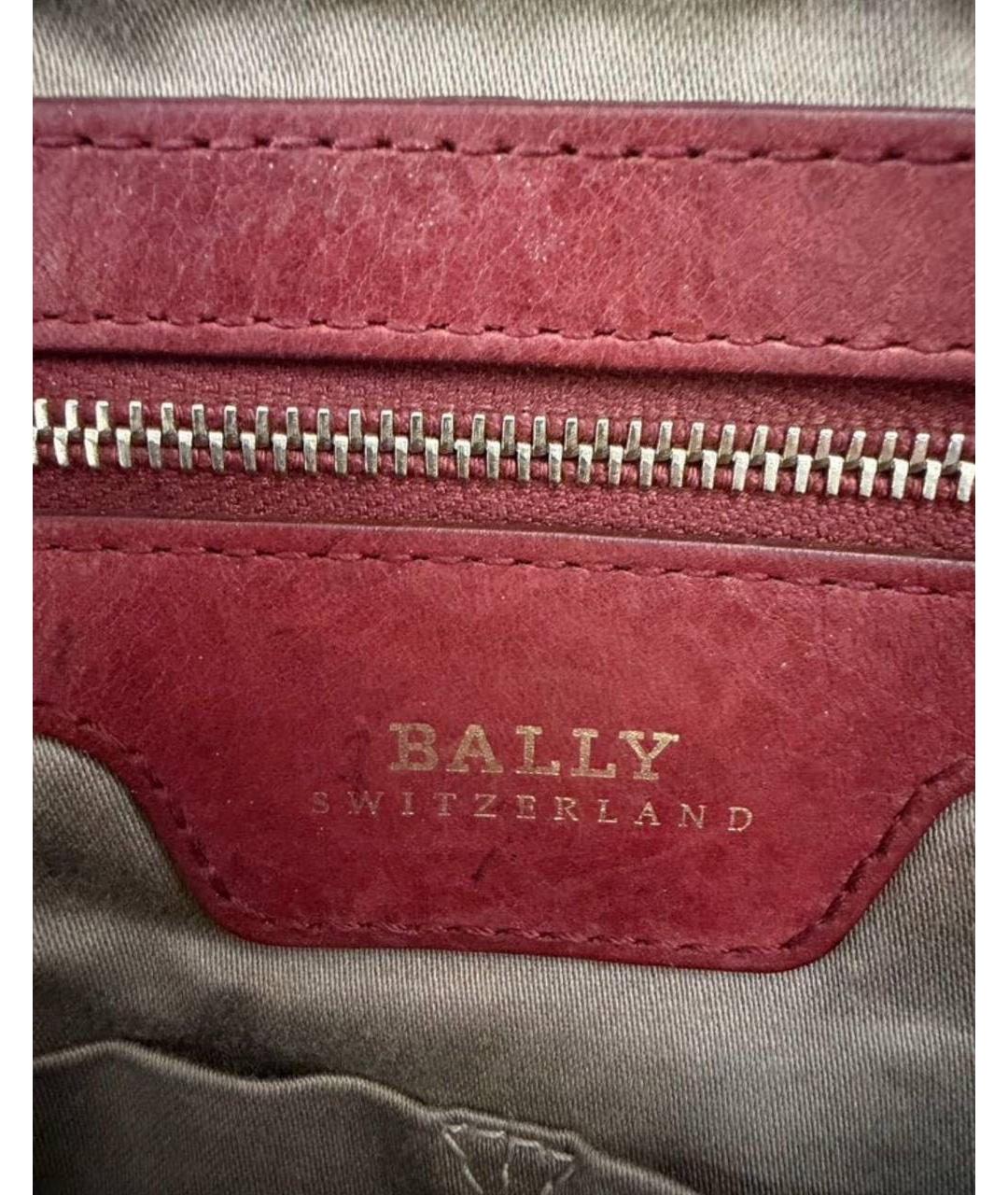 BALLY Красная кожаная сумка с короткими ручками, фото 4