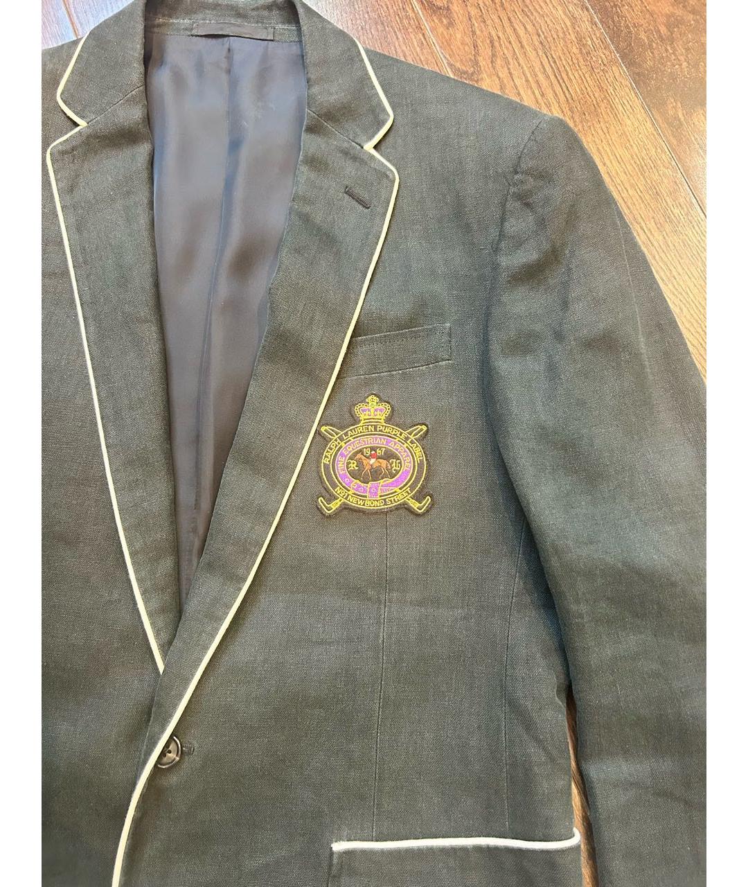 RALPH LAUREN Антрацитовый льняной пиджак, фото 4