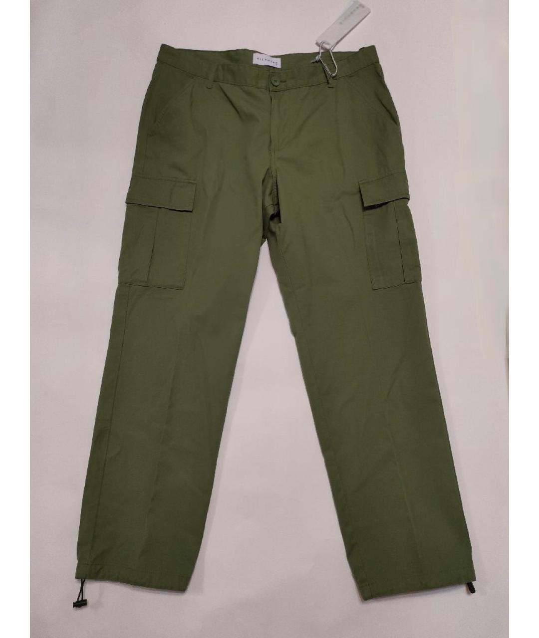 JOHN RICHMOND Зеленые хлопковые повседневные брюки, фото 3