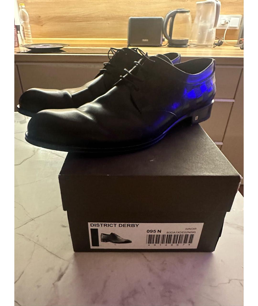 LOUIS VUITTON Черные кожаные низкие ботинки, фото 6