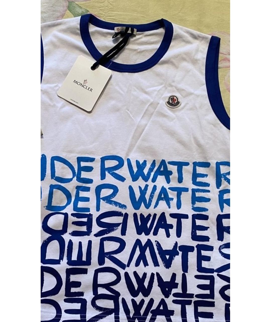 MONCLER Белая хлопковая детская футболка, фото 2