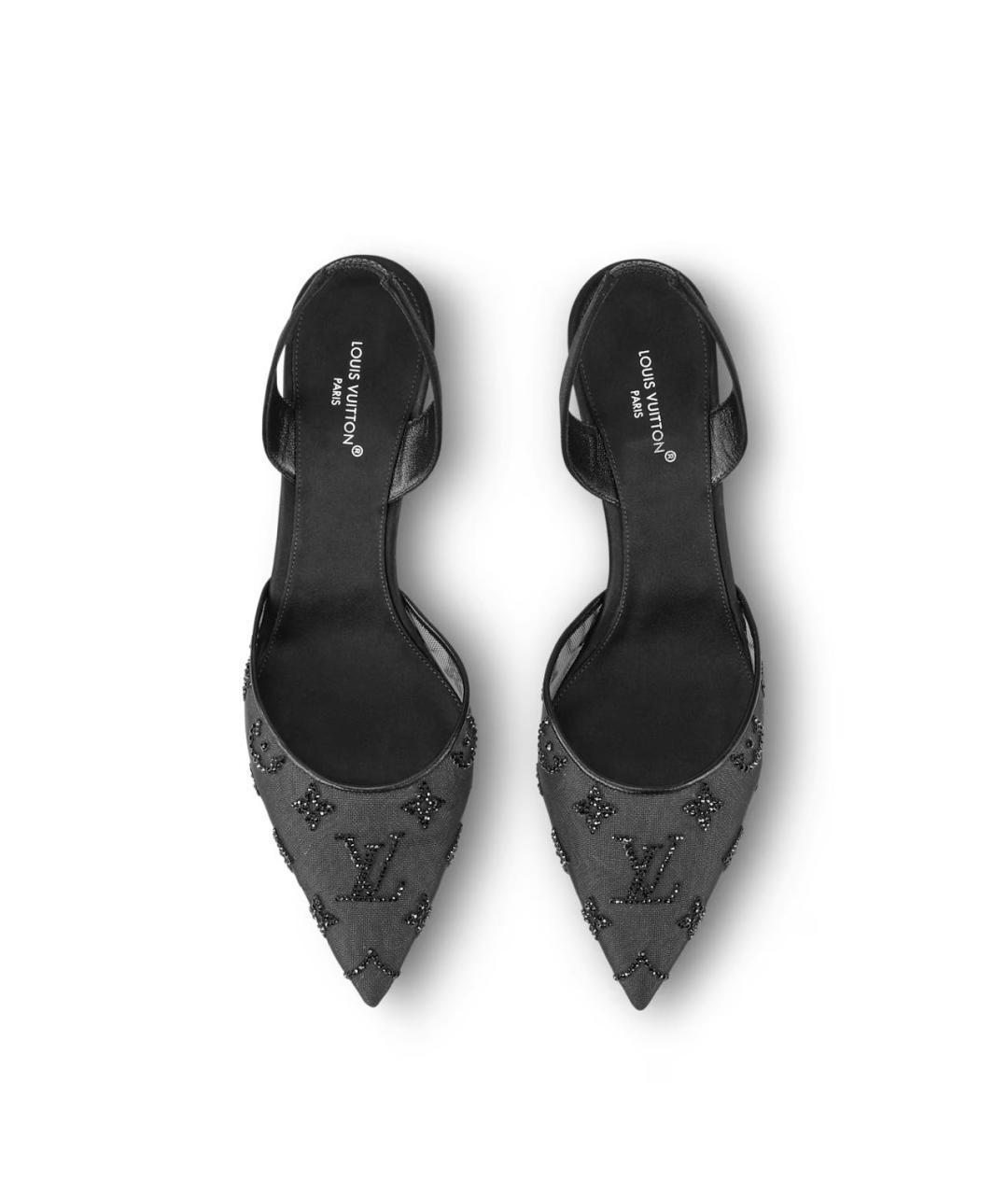 LOUIS VUITTON Черные текстильные туфли, фото 3