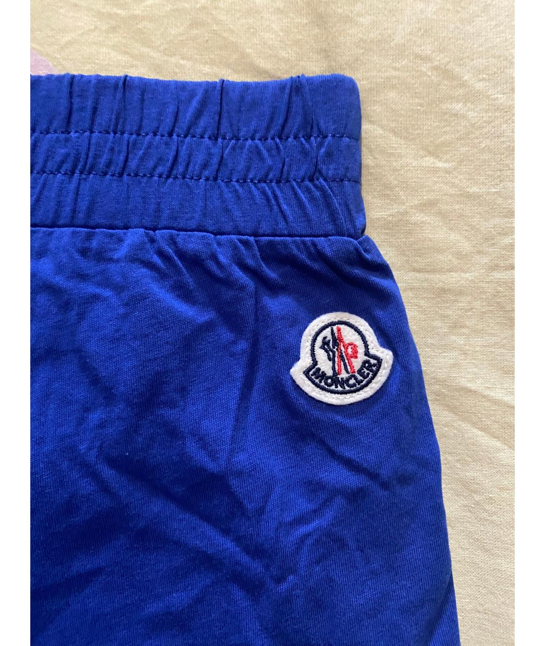 MONCLER KIDS Синие хлопковые детские шорты, фото 3