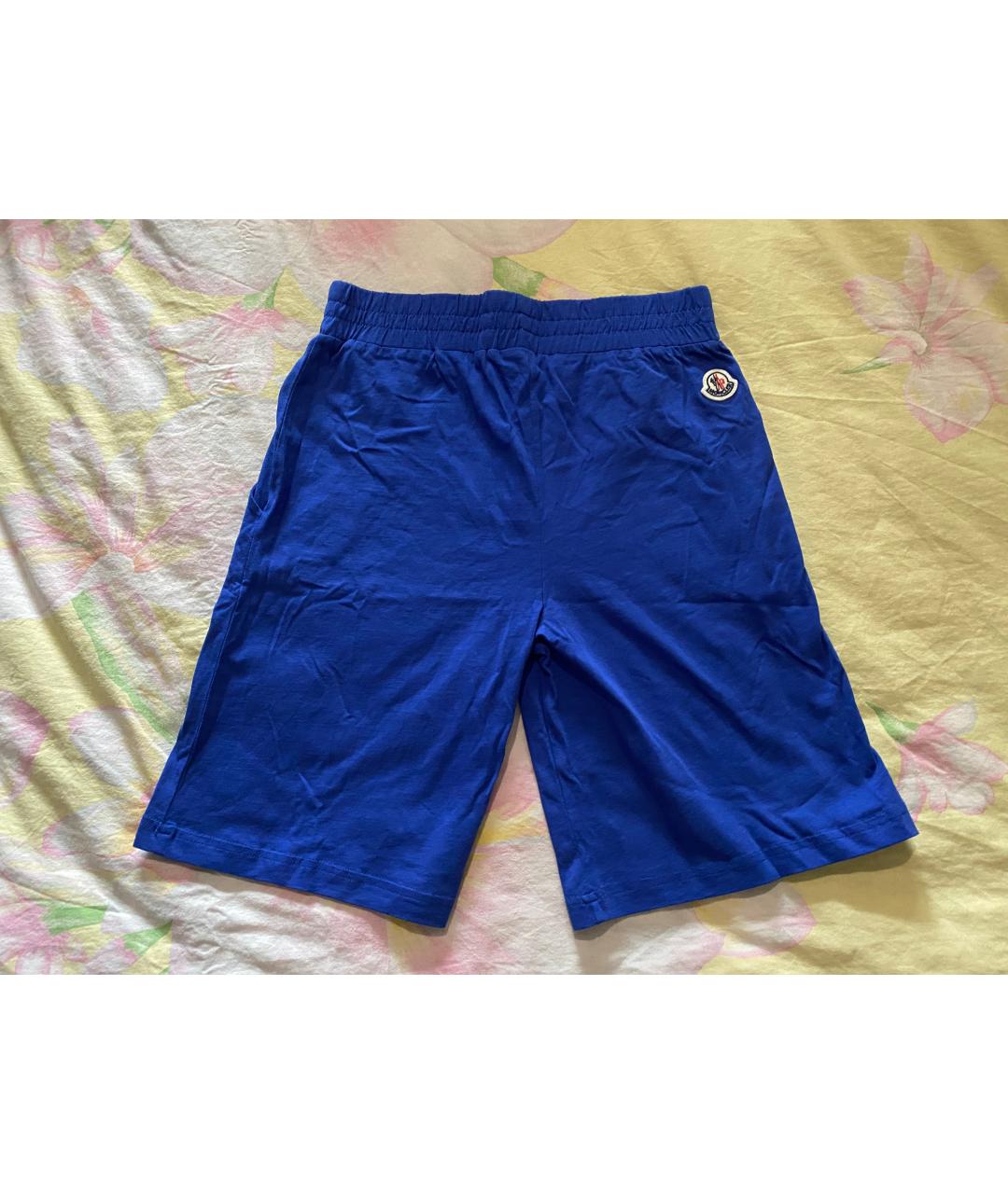 MONCLER KIDS Синие хлопковые детские шорты, фото 2