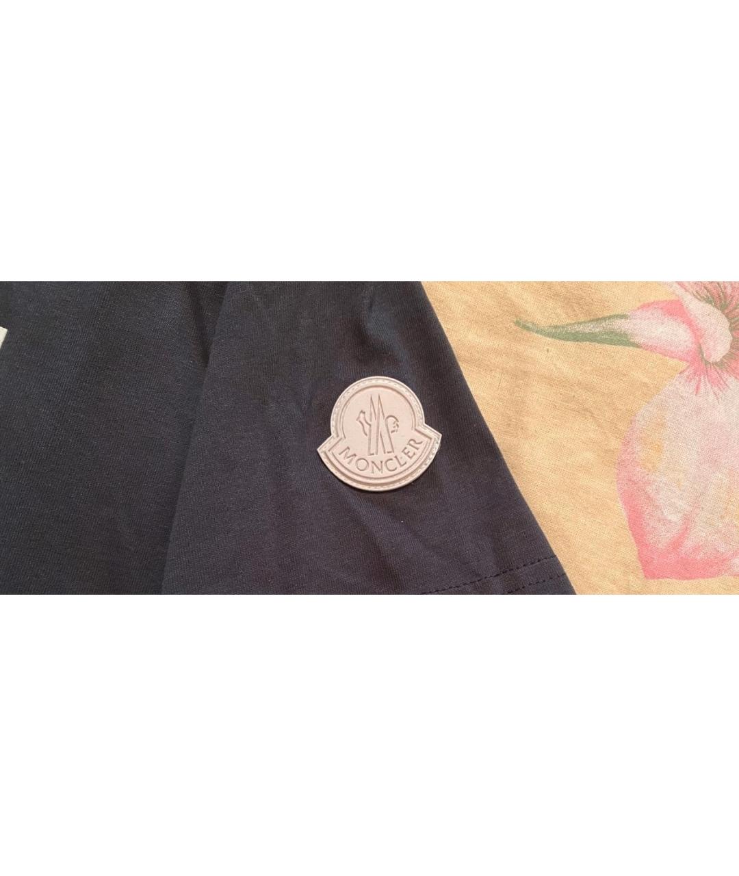 MONCLER Черная хлопковая детская футболка, фото 3