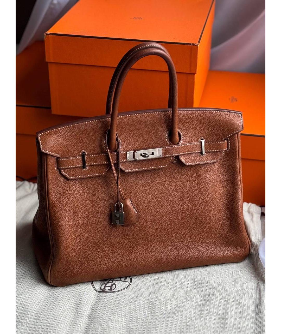 HERMES Кожаная сумка с короткими ручками, фото 9