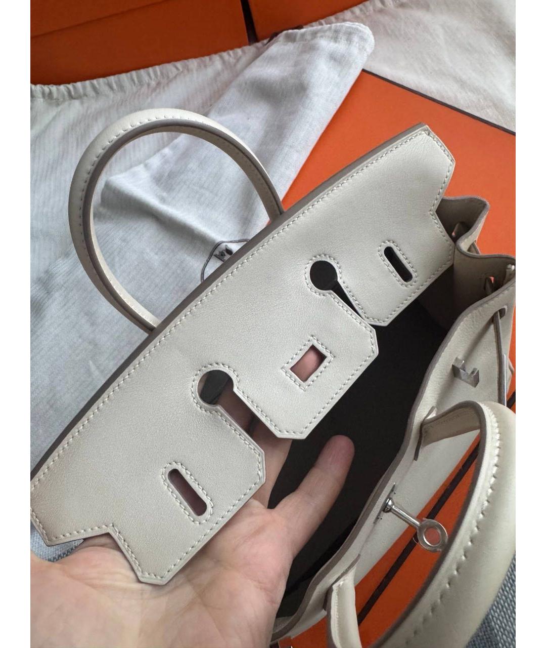 HERMES Бежевая кожаная сумка с короткими ручками, фото 2