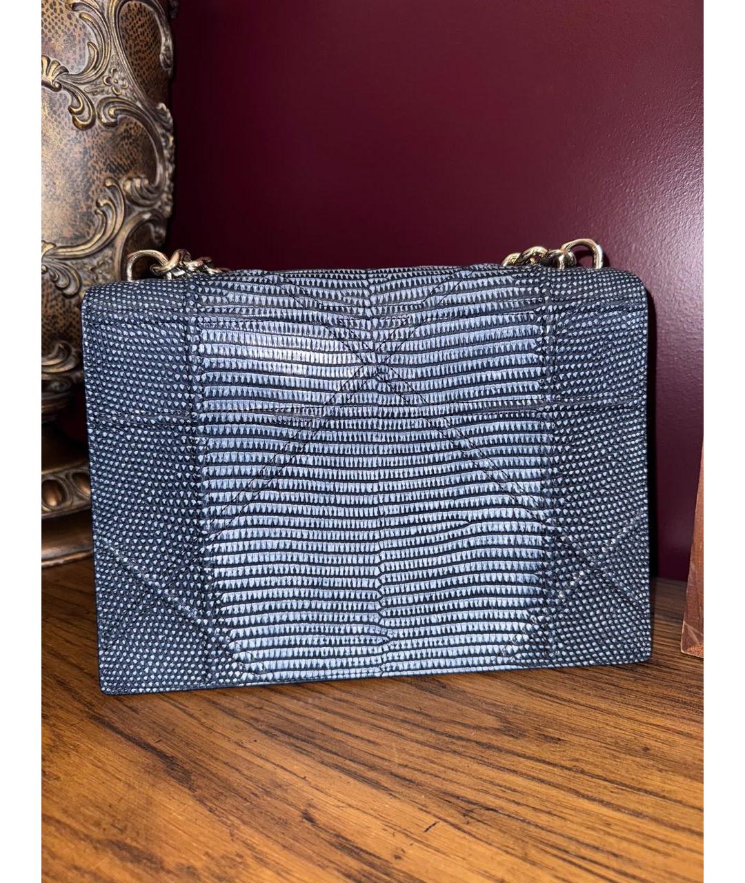 CHRISTIAN DIOR Голубая сумка с короткими ручками из экзотической кожи, фото 4