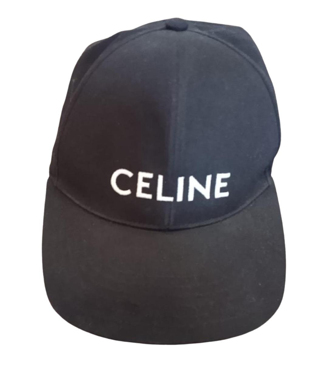 CELINE Черная хлопковая кепка, фото 1