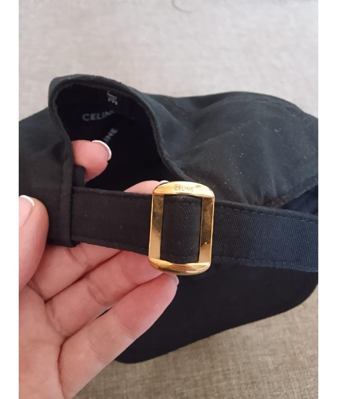 CELINE Черная хлопковая кепка, фото 2