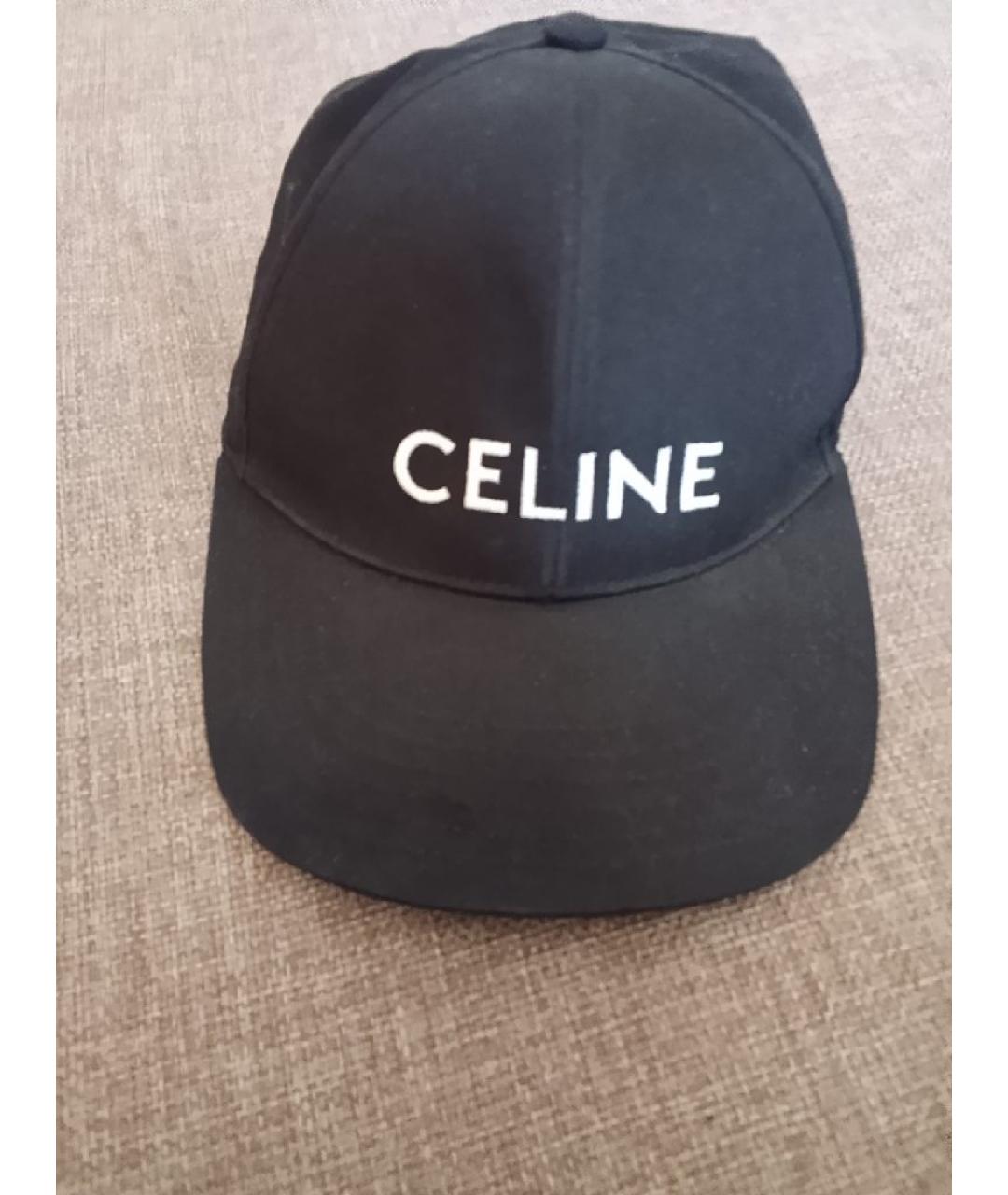 CELINE Черная хлопковая кепка, фото 4