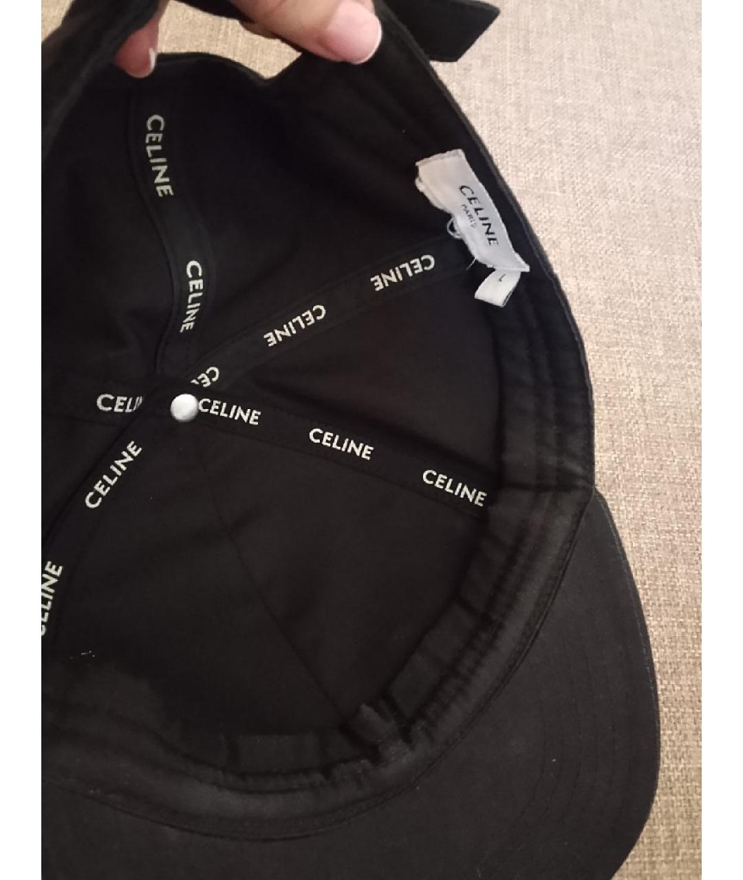 CELINE Черная хлопковая кепка, фото 3