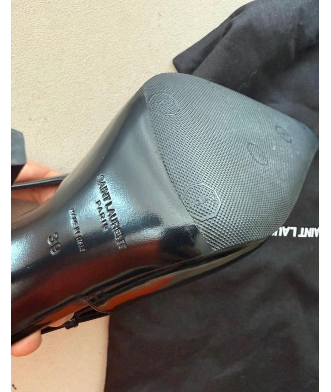 SAINT LAURENT Черные кожаные туфли, фото 4