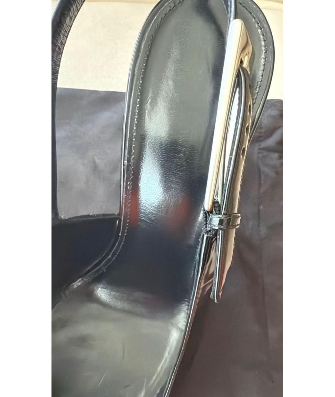 SAINT LAURENT Черные кожаные туфли, фото 5