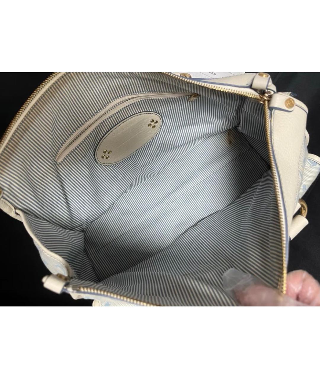 CELINE Голубая тканевая сумка с короткими ручками, фото 4