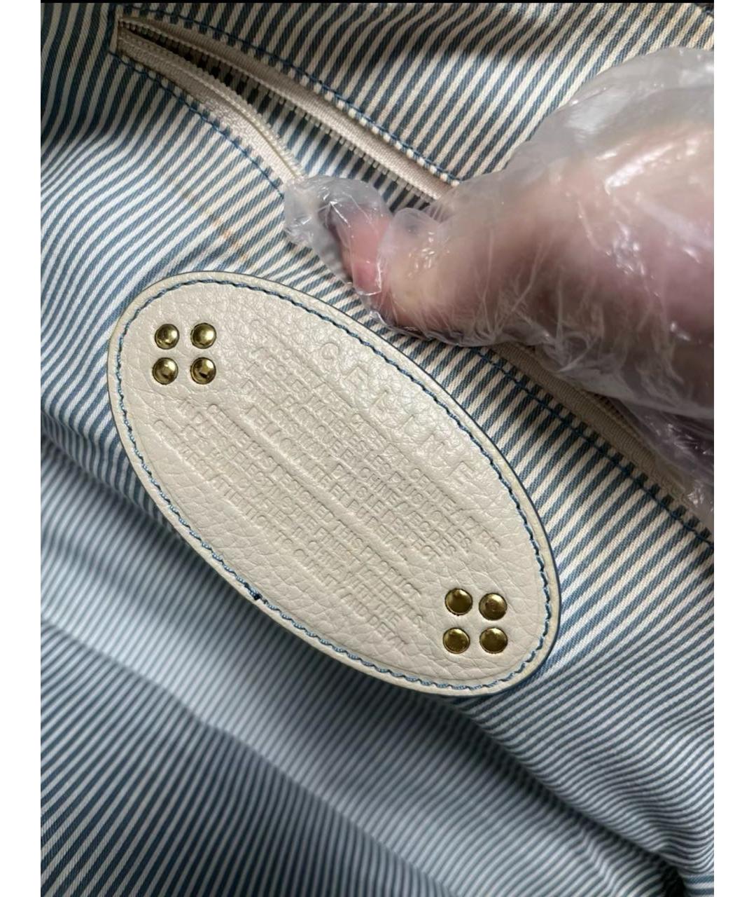 CELINE Голубая тканевая сумка с короткими ручками, фото 6