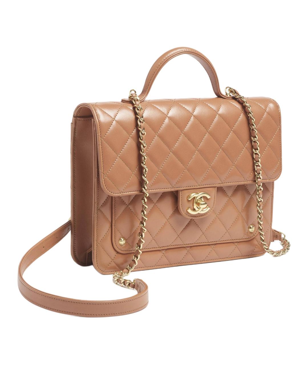 CHANEL Коричневый кожаный рюкзак, фото 2