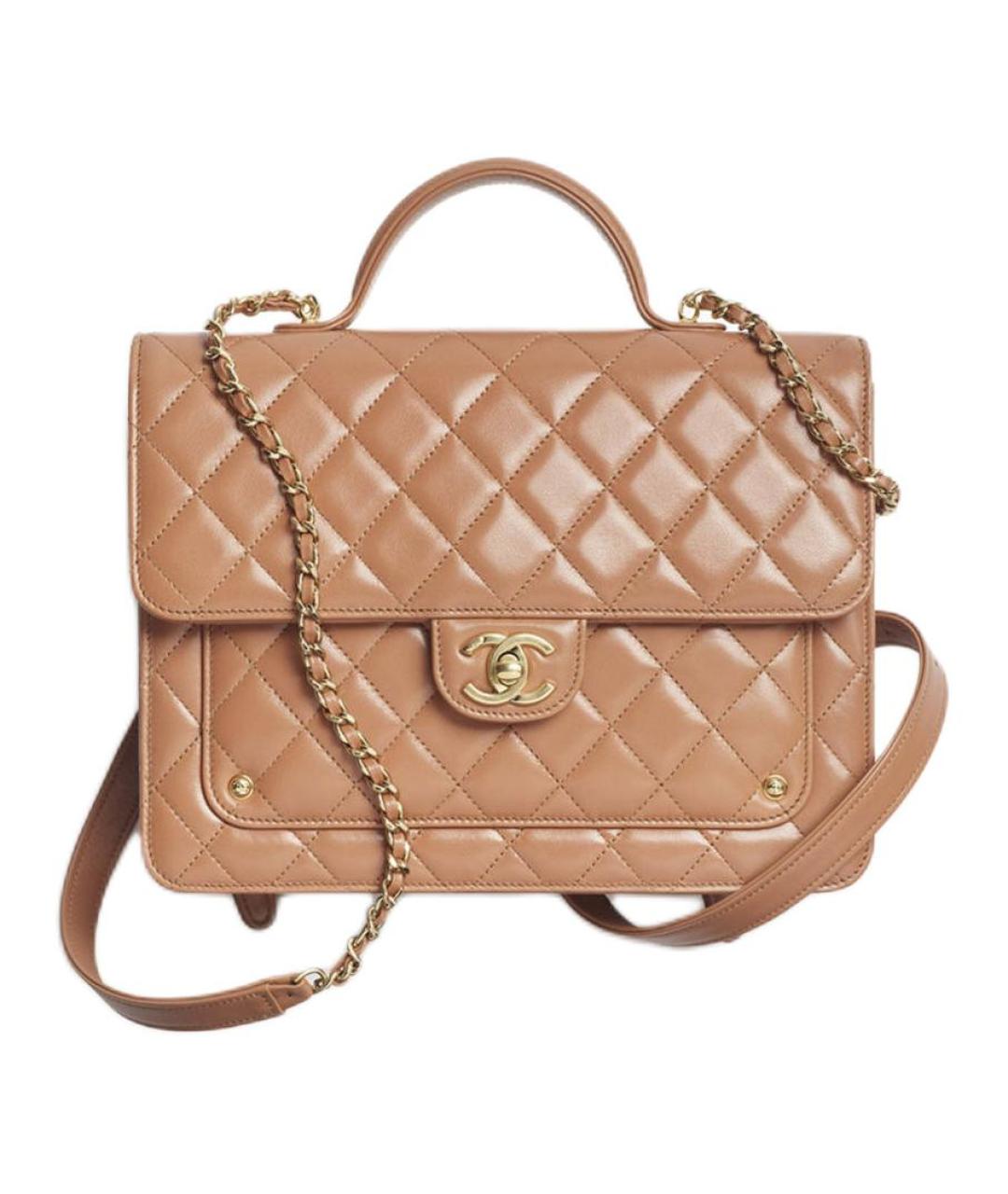 CHANEL Коричневый кожаный рюкзак, фото 1