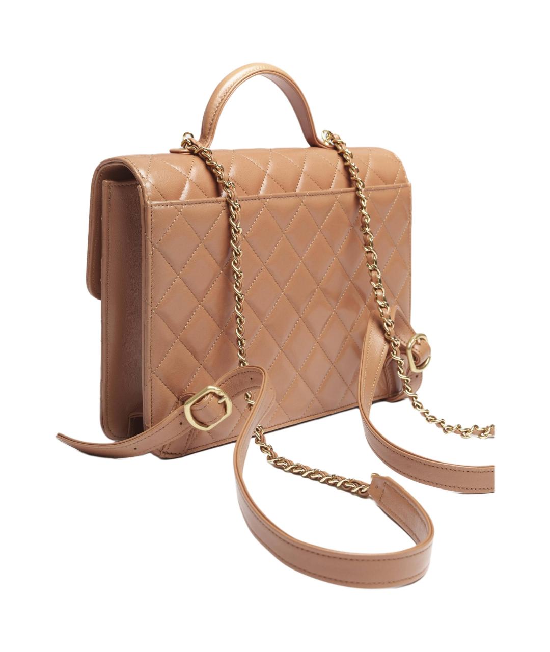 CHANEL Коричневый кожаный рюкзак, фото 3