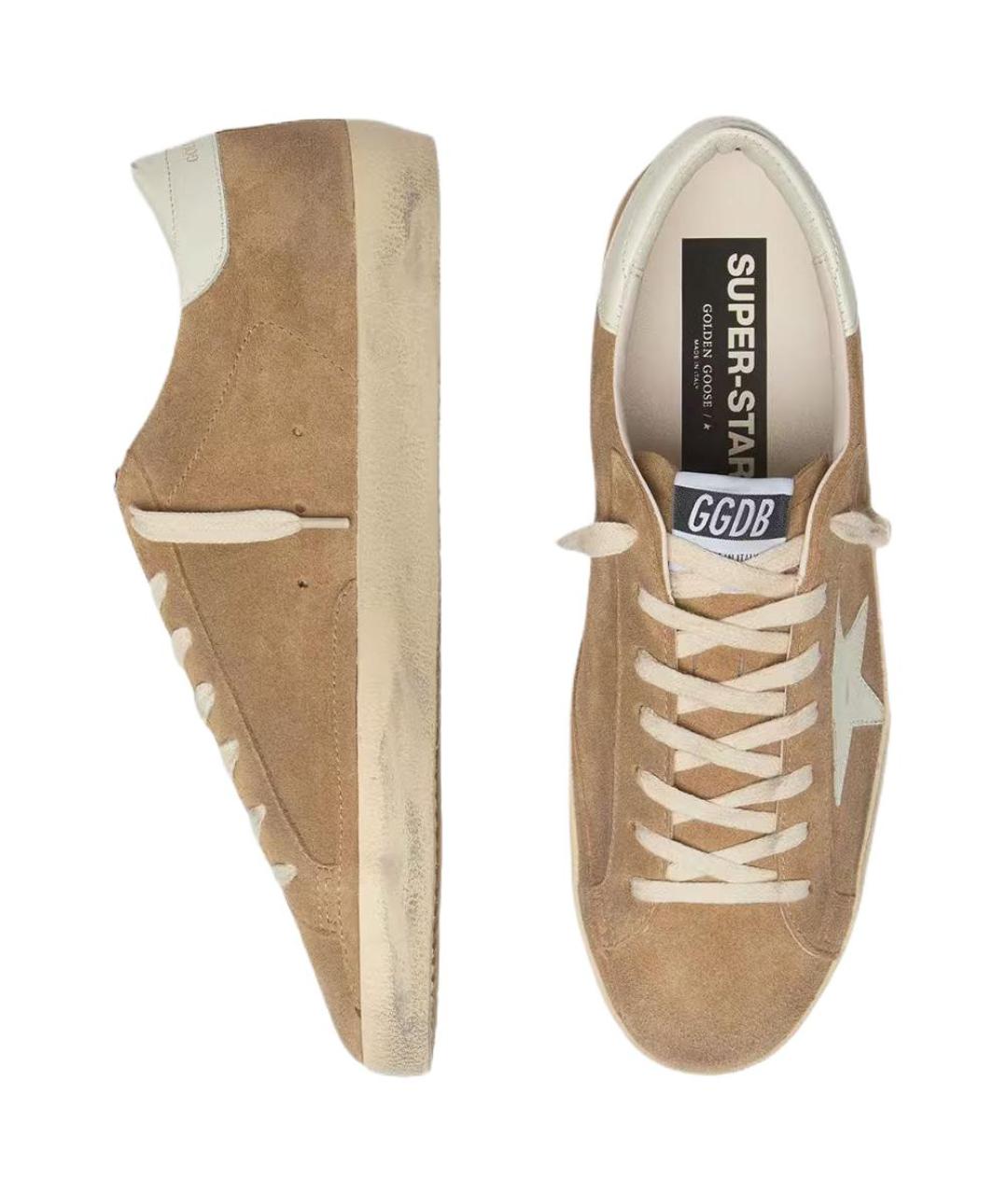 GOLDEN GOOSE DELUXE BRAND Коричневые замшевые низкие кроссовки / кеды, фото 4
