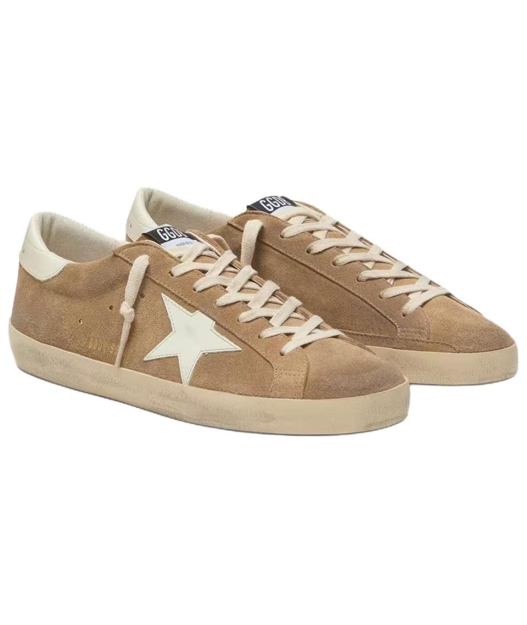 GOLDEN GOOSE DELUXE BRAND Коричневые замшевые низкие кроссовки / кеды, фото 3
