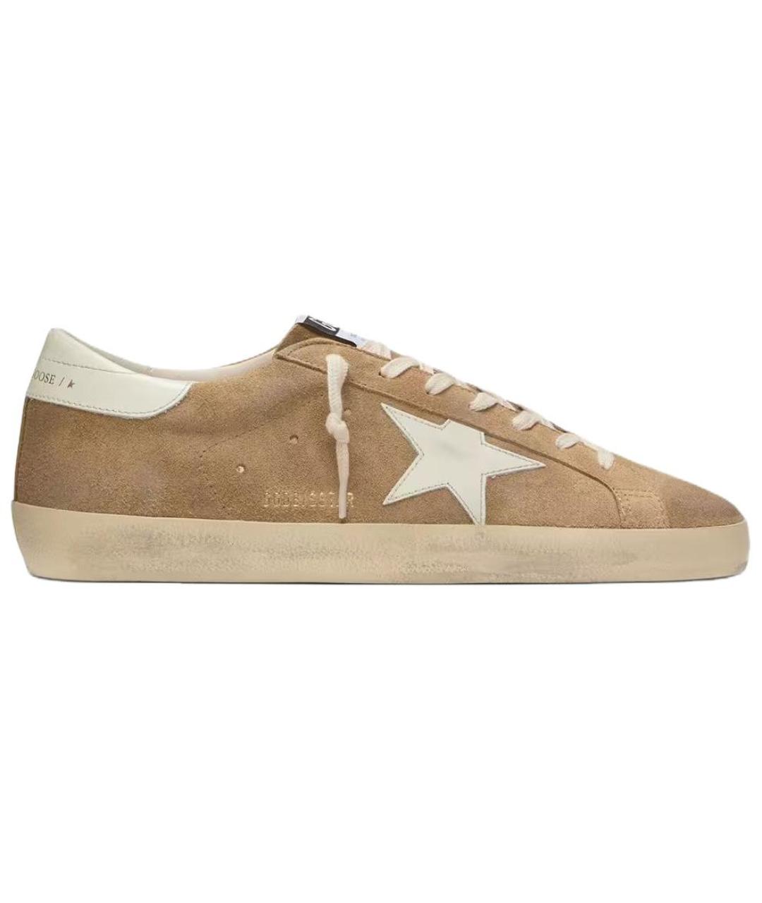 GOLDEN GOOSE DELUXE BRAND Коричневые замшевые низкие кроссовки / кеды, фото 1